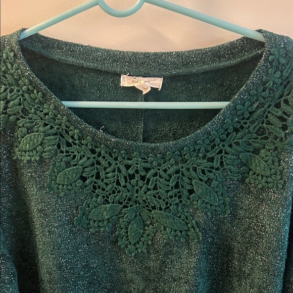 Maurices Green Sweater with Lace Detail - Picture 2 of 4
